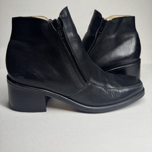 Nine West Shoes - Nine West 90’s Y2k Black Two Zippers Ankle Boots Womens Size 7 1/2 M